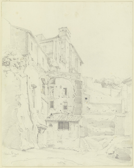 Rom, Häusergruppe an der Aurelianischen Mauer od Ernst Fries
