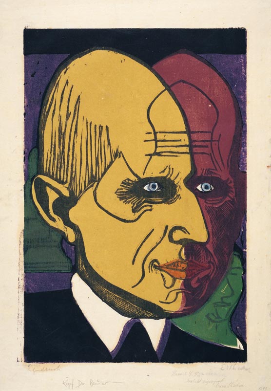 Kopf Dr. Bauer. od Ernst Ludwig Kirchner