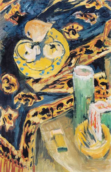 Quiet life with fruit bowl and candle od Ernst Ludwig Kirchner