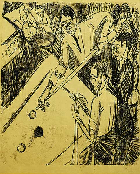 Billardspieler od Ernst Ludwig Kirchner