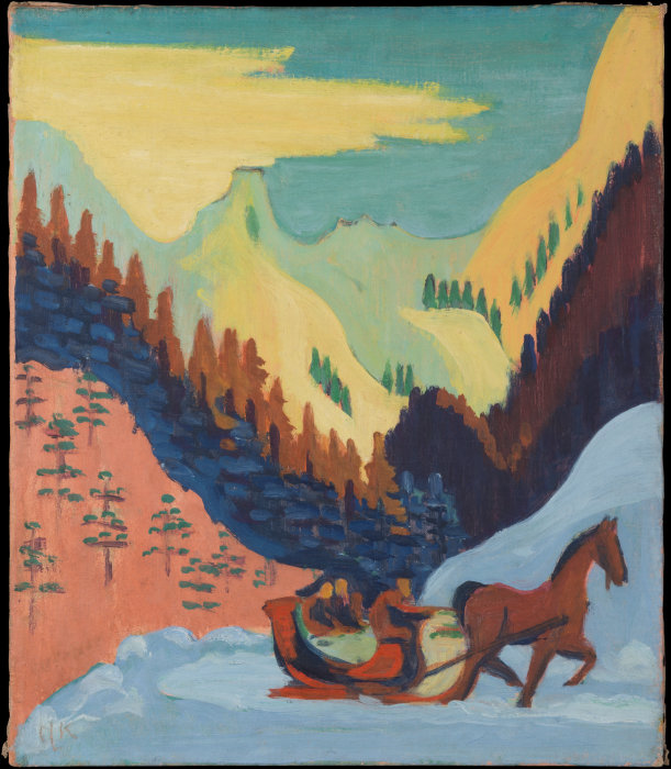 Sleigh Ride in the Snow od Ernst Ludwig Kirchner