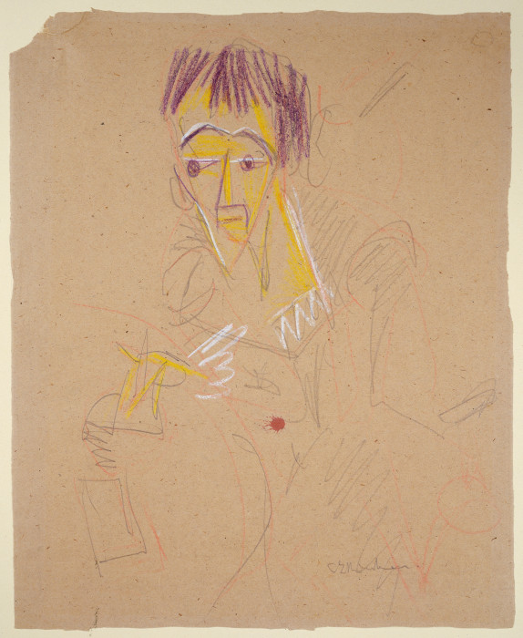 Selbstbildnis, zeichnend od Ernst Ludwig Kirchner
