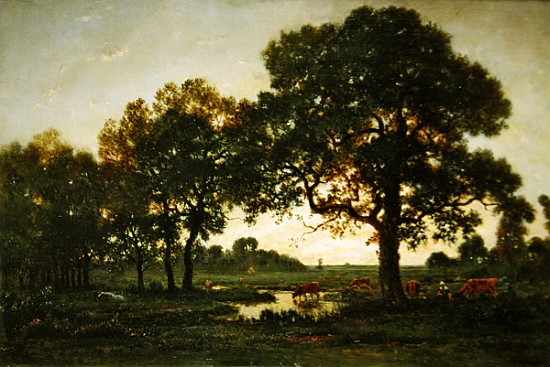 The Pond Oaks od Etienne-Pierre Théodore Rousseau