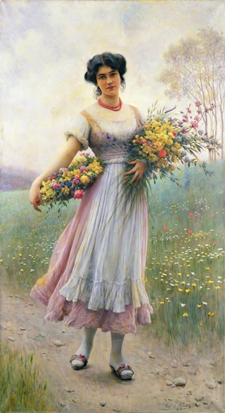 Spring Flowers od Eugen von Blaas