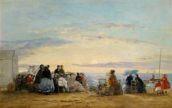 Watching the sunset from the beach od Eugène Boudin