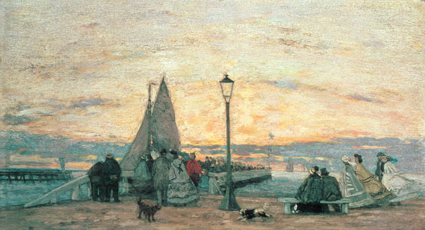 The Jetty at Trouville: Sunset od Eugène Boudin