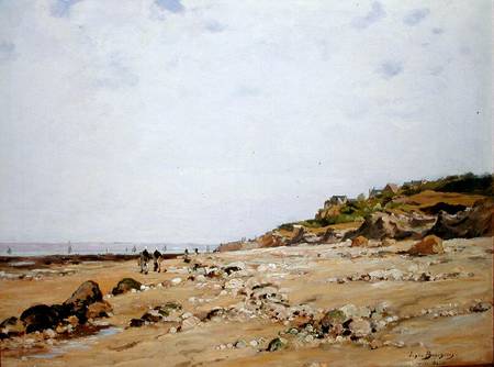 The Beach at Villerville od Eugene Bourgeois