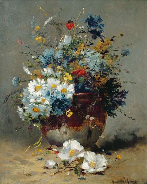 Daisies and Cornflowers od Eugene Henri Cauchois