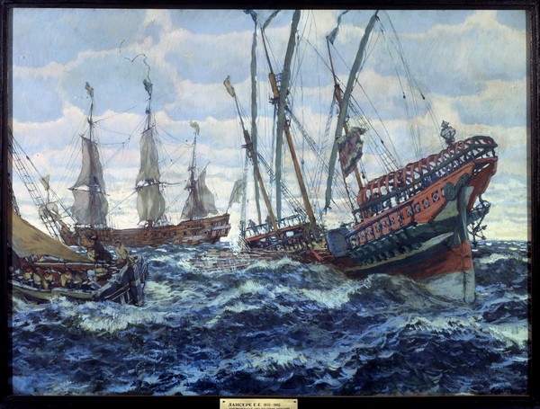 Schiffe aus der Zeiten Peters I. od Evgeni Evgenievitch Lanceray