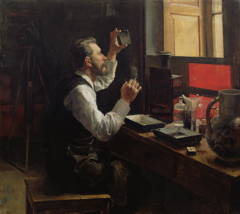 Amateur Photographer, 1894 (oil on canvas) od Evgeniy Iosipovich Bukovetsky