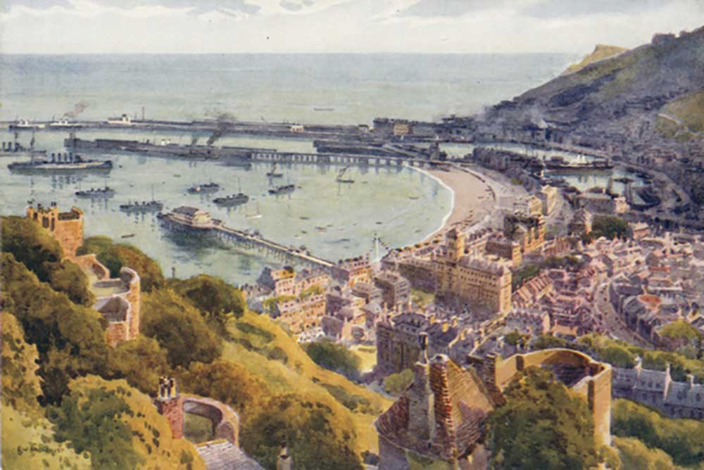 Dover Harbour from the Castle od E.W. Haslehust