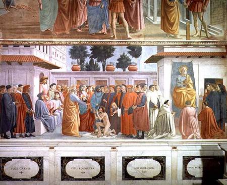 The Raising of the Son of Theophilus, the King of Antioch, and St. Peter Enthroned as First Bishop o od F. Masaccio
