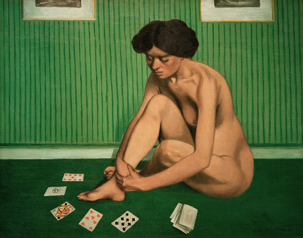 F.Vallotton, Patience spielende Frau od Felix Vallotton