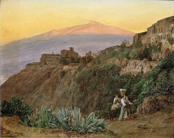 F.G.Waldmüller, Taormina mit Ätna od Ferdinand Georg Waldmüller