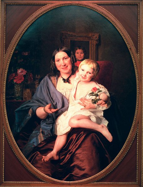 F.G.Waldmüller, Unbekannte Dame mit Kind od Ferdinand Georg Waldmüller