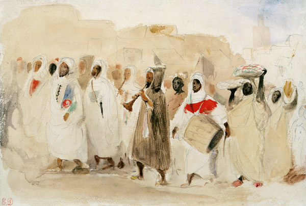 Průvod hudebníků v Tangeru od Ferdinand Victor Eugène Delacroix