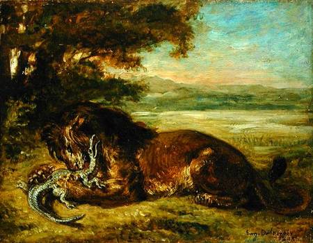 Lion and Alligator od Ferdinand Victor Eugène Delacroix