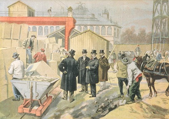 The Prince of Wales (1841-1910) Visiting the Building Site of the 1900 Universal Exhibition, from '' od F.L. Meaulle