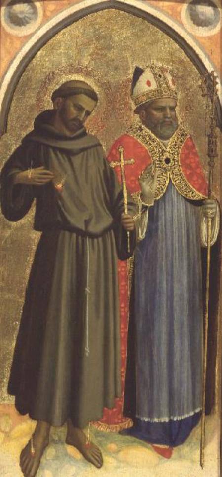 St. Francis and a Bishop Saint (panel) od Fra Beato Angelico