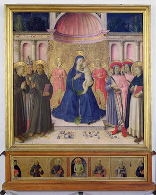 The Bosco ai Frati Altarpiece: The Virgin and Child enthroned with two angels between SS. Anthony of od Fra Beato Angelico