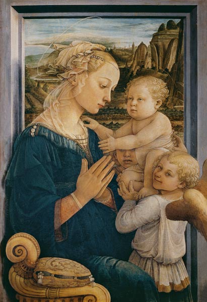 Madonna and Child with Angels, c.1455 (tempera on panel) od Fra Filippo Lippi