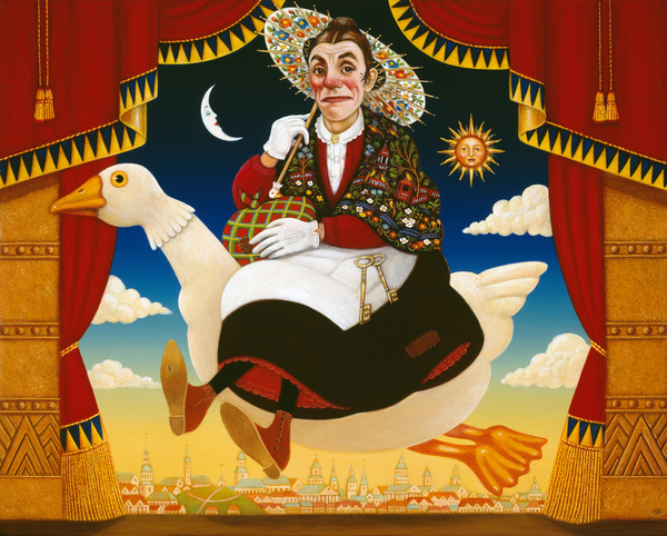 Dan Leno (1860-1904) as Mother Goose od Frances Broomfield