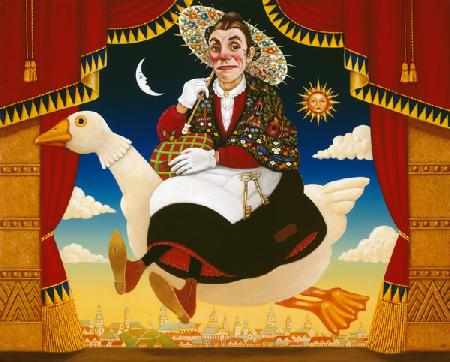 Dan Leno (1860-1904) as Mother Goose