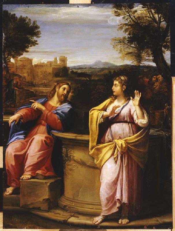 Christ and the Samariterin at the fountain od Francesco Albani