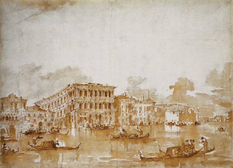 Der Canal Grande mit der Ca' Pesaro. od Francesco Guardi