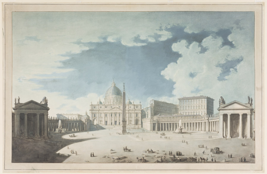 Peterskirche und Petersplatz in Rom od Francesco Pannini