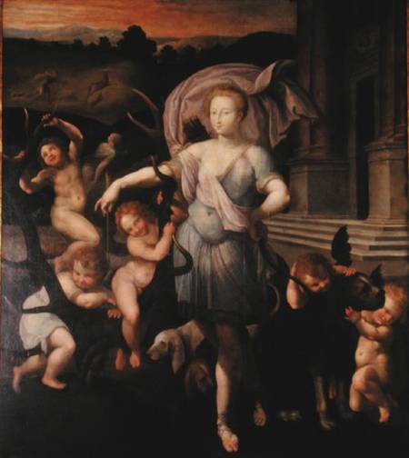 Allegorical portrait of Diane de Poitiers (1499-1566) od Francesco Primaticcio