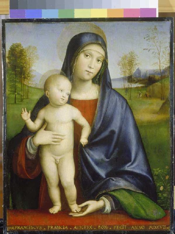 Maria with the child. od Francia, (eigentl. Francesco Raibolini)