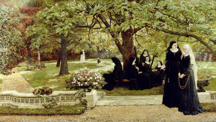 The Convent Garden, 1878 (oil on canvas) od Francis S. Walker