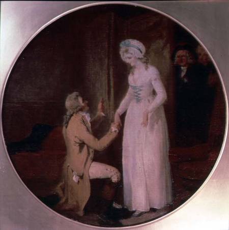 Young Marlow and Miss Hardcastle, scene from 'She Stoops to Conquer' by Oliver Goldsmith od Francis Wheatley