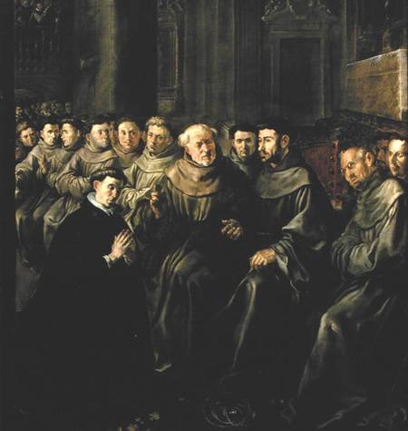 Welcoming St. Bonaventure (1221-74) into the Franciscan Order od Francisco Herrera