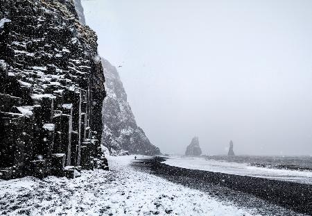 Blizzard in the black beach