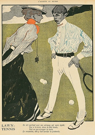 Lawn Tennis, from ''L''Assiette au Beurre'', 1st February 1902 od Francisco Xavier Gose