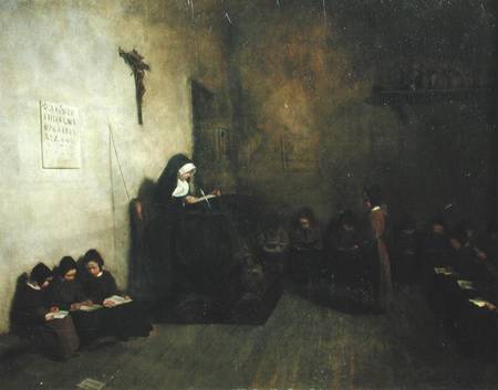 Interior of a School for Orphaned Girls od François Bonvin