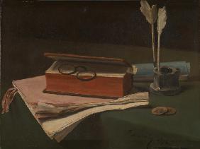 Still Life with Book, Papers and Inkwell