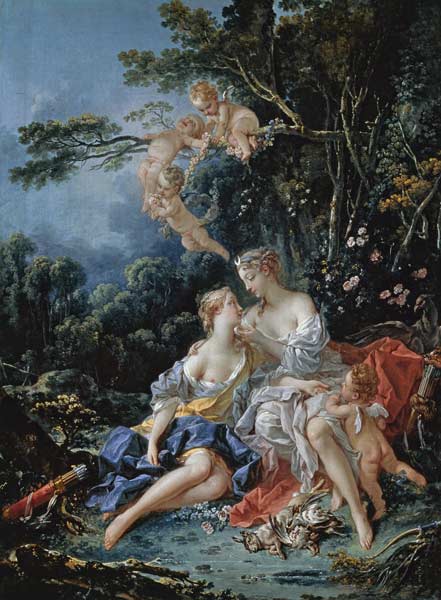 Jupiter und Callisto od François Boucher