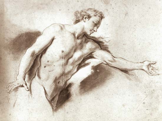 Nude study (pencil) od François Boucher