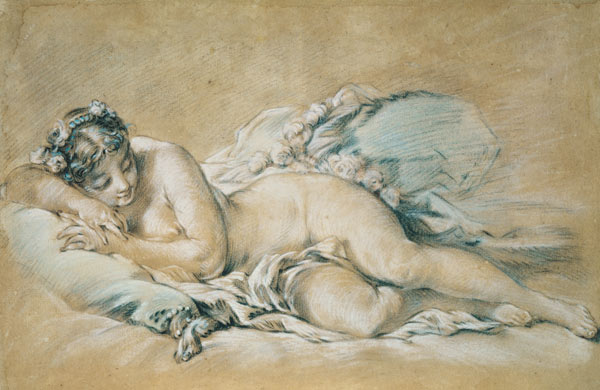 Schlafender weiblicher Akt od François Boucher
