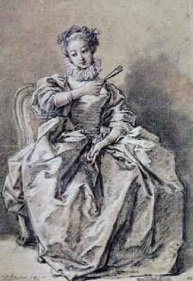 Woman in Spanish Costume (charcoal & white chalk on paper)