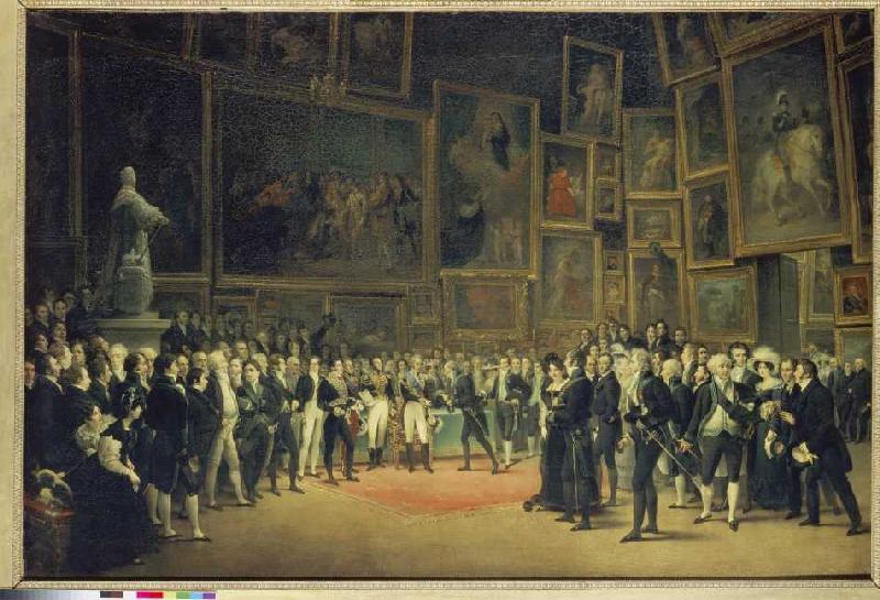 The Karl X. at the presentation of prizes to the artists salon of 1824 on 1-15-1825 od François-Joseph Heim