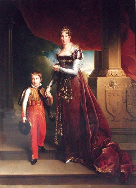 Marie Amelie de Bourbon (1782-1866) Duchess of Orleans and her Son Duke of Chartres od François Pascal Simon Gérard