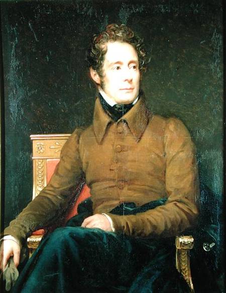 Portrait of Alphonse de Lamartine (1790-1869) od François Pascal Simon Gérard