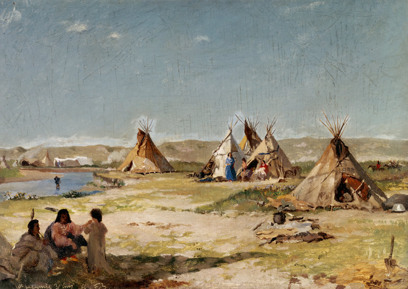 Camp of the Indians in Wyoming od Frank Buchser