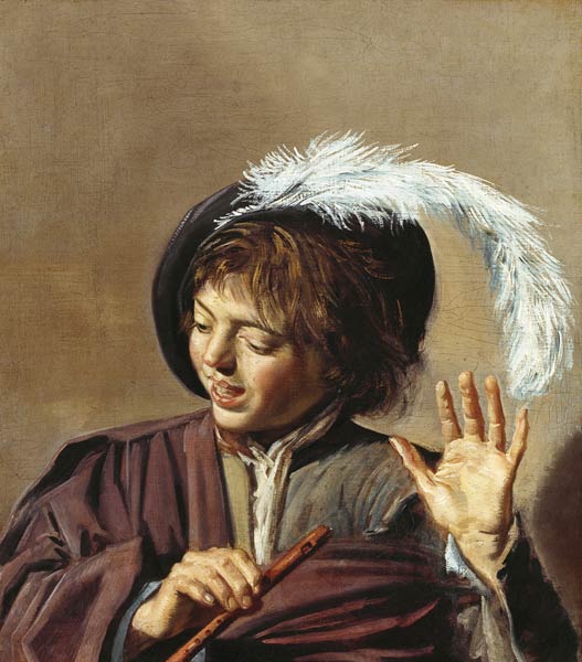 Singing flautist od Frans Hals