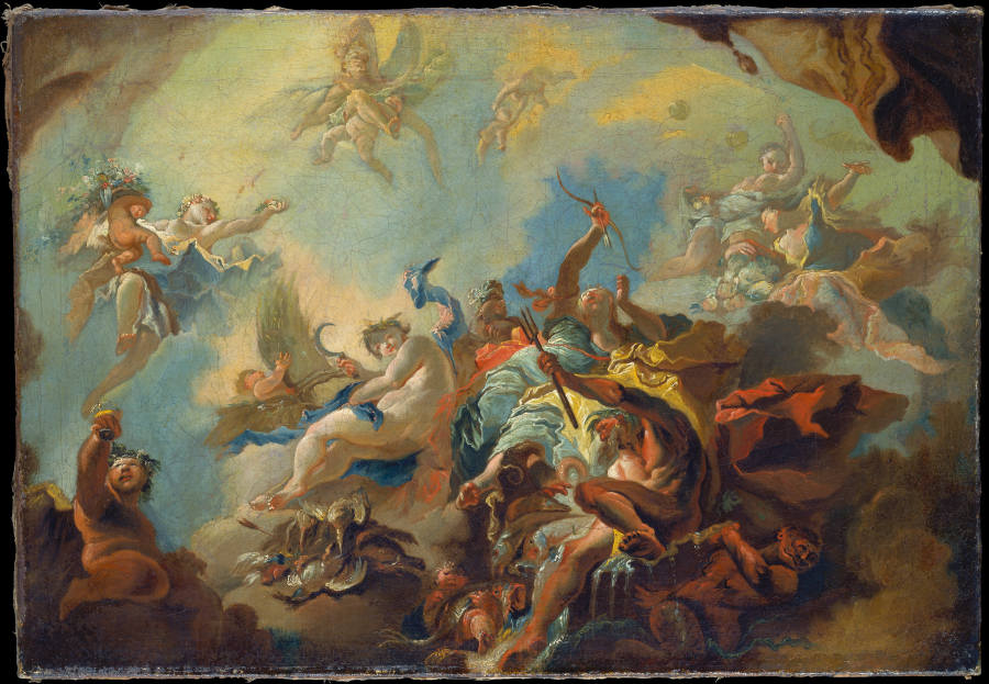 The Four Elements, Preparatory Study for a Painted Ceiling (Allegory of Time?) od Franz Anton Maulbertsch