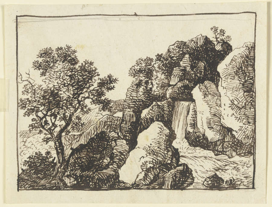Crag with waterfall od Franz Innocenz Josef Kobell